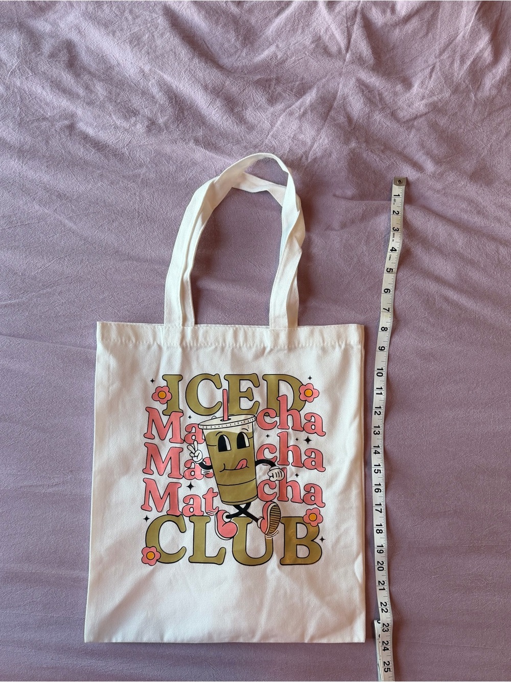 Iced Matcha Club Graphic Canvas Tote